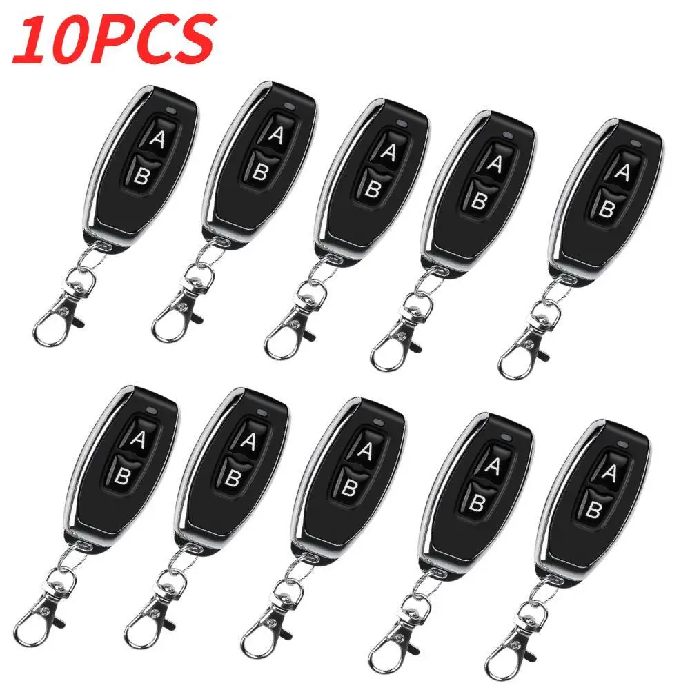 10pcs 433MHZ Remote Control Auto 2 Channel Code Electric Learning Code Gate Garage Door Opener with Keychain