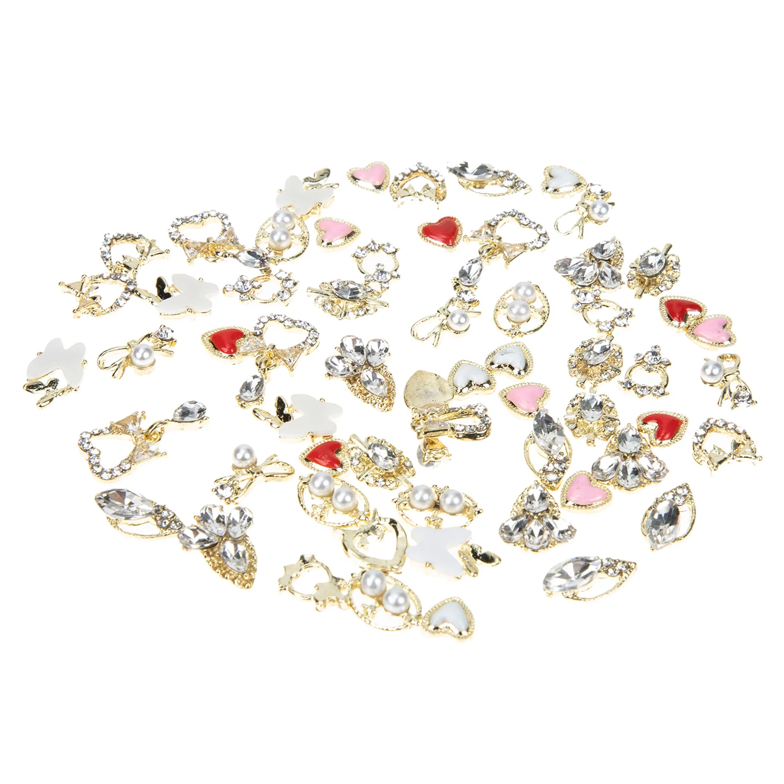 

60pcs Alloy Nail Charms Elegant Kawaii Decorations for Nails Hair Accessories DIY Craft Supplies Gem naments Travel Gifts