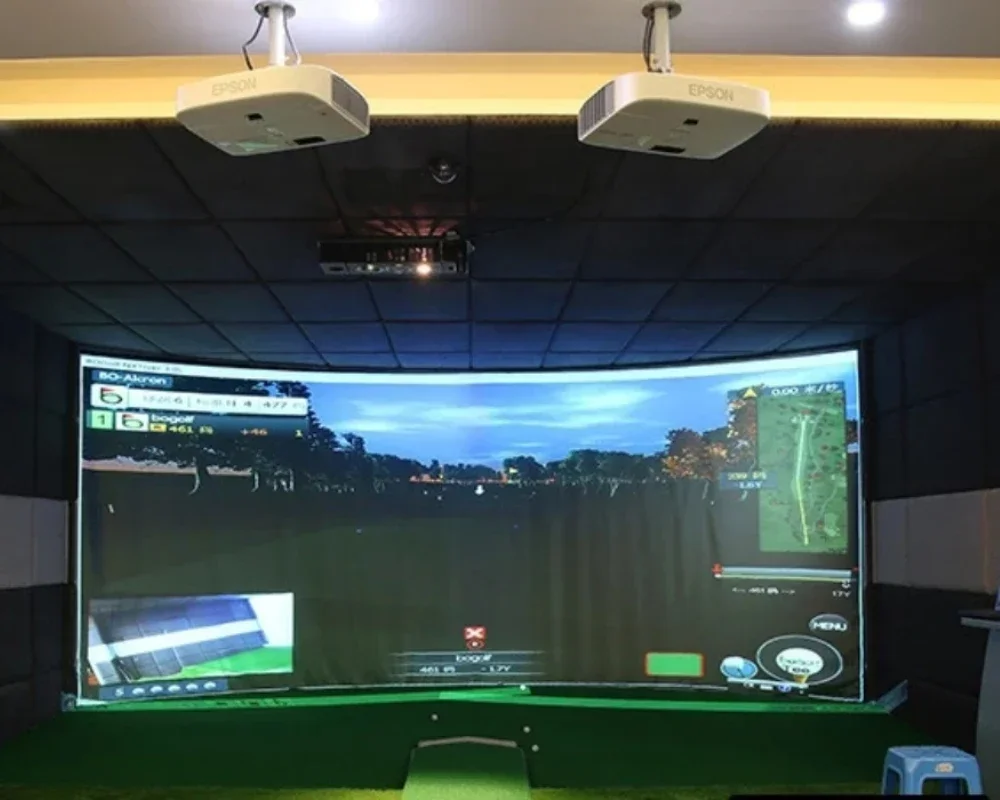 Golf Ball Simulator Curtain Impact Display Projection Screen Indoor White Cloth Material Golf Exercise