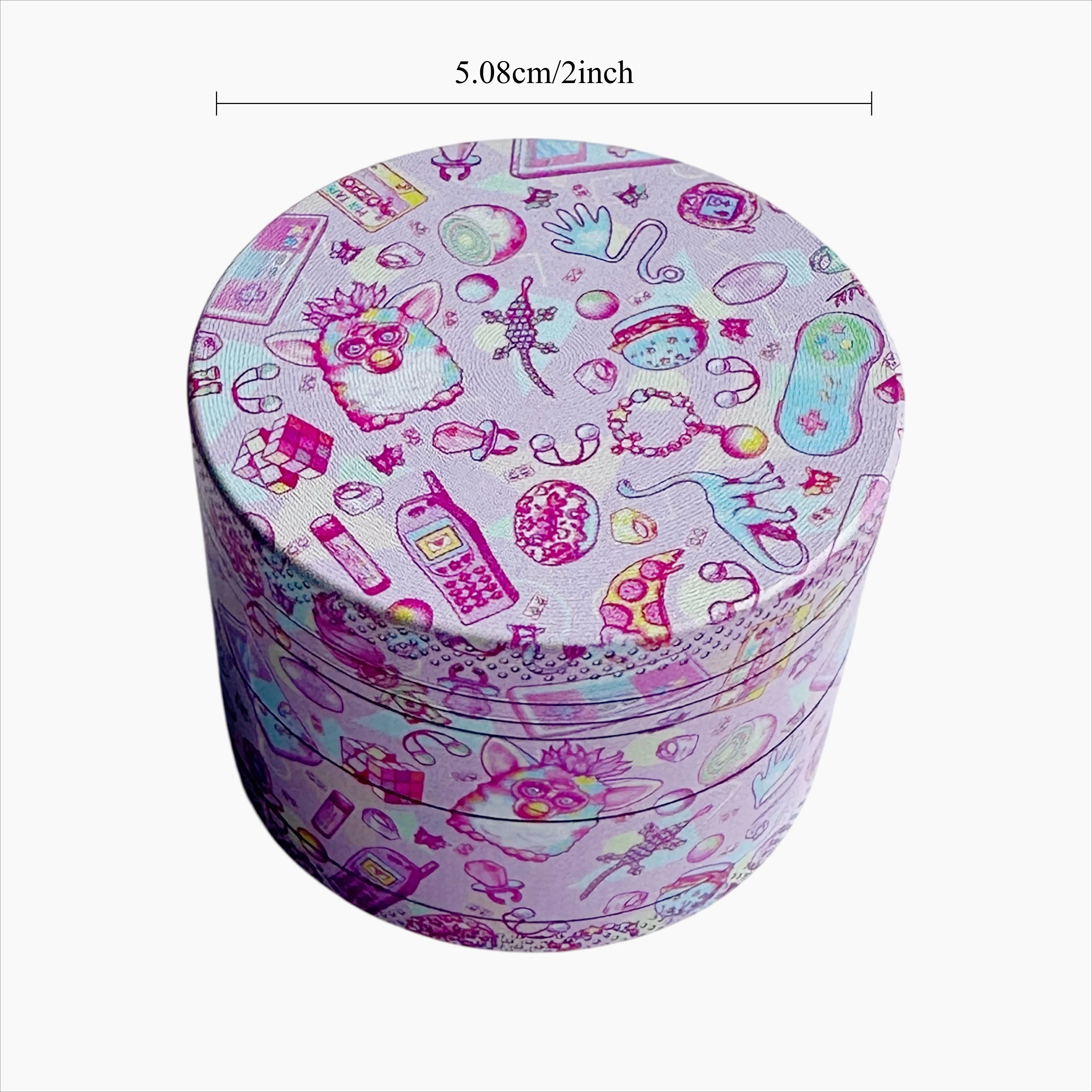 2 Pieces Cute Elf Cartoon Metal Rolling Tray and Herb Grinder Smoking Kit - Image 4