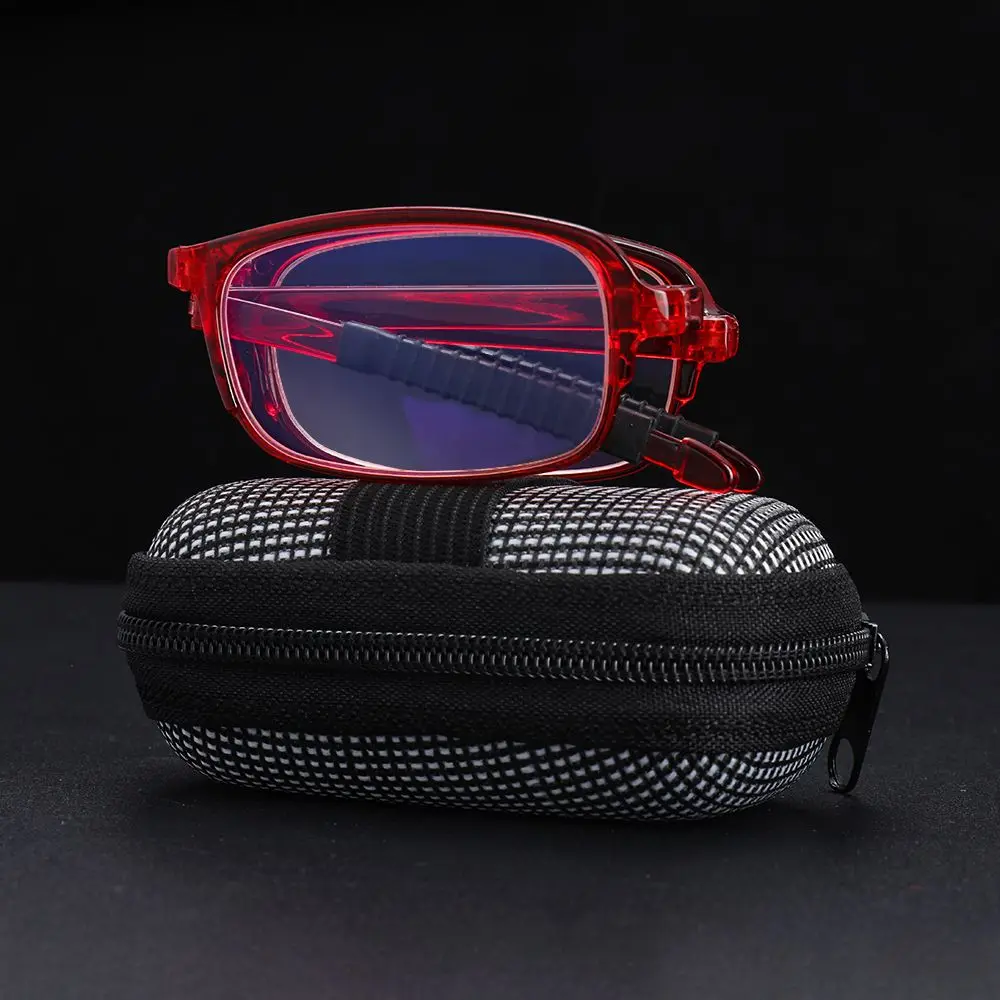 TR90 Folding Reading Glasses with Zipper Case Unisex Portable Lightweight Presbyopic Eyeglasses Readers Eyewear +1.0x ~ 4.0x