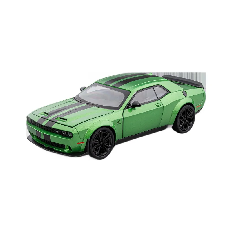 1:22 Dodge Challenger Hellcat Redeye Legering Model Auto Geluid en Licht Trek kinderen Speelgoed Collectibles verjaardagscadeau