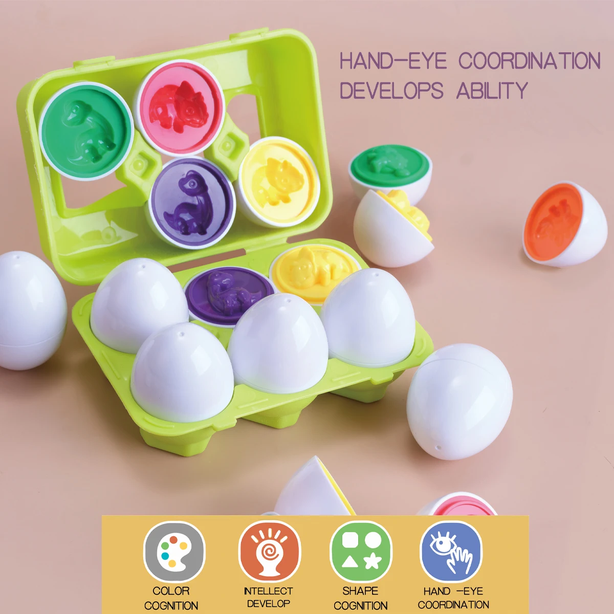 Passendes Ei Spielzeugset, Farbe & Former kennung Sortierer Puzzlespiel zeug für Baby Ostern Reise Bingo Spiel Geschenke für Jungen und Mädchen