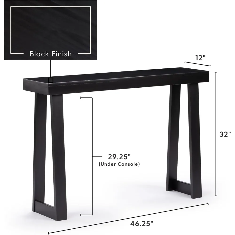 Beam Solid Wood Console Table, 46 Inch, Sofa Table, Narrow Entryway Table for Hallway, Behind The Couch, Living Room, Foye
