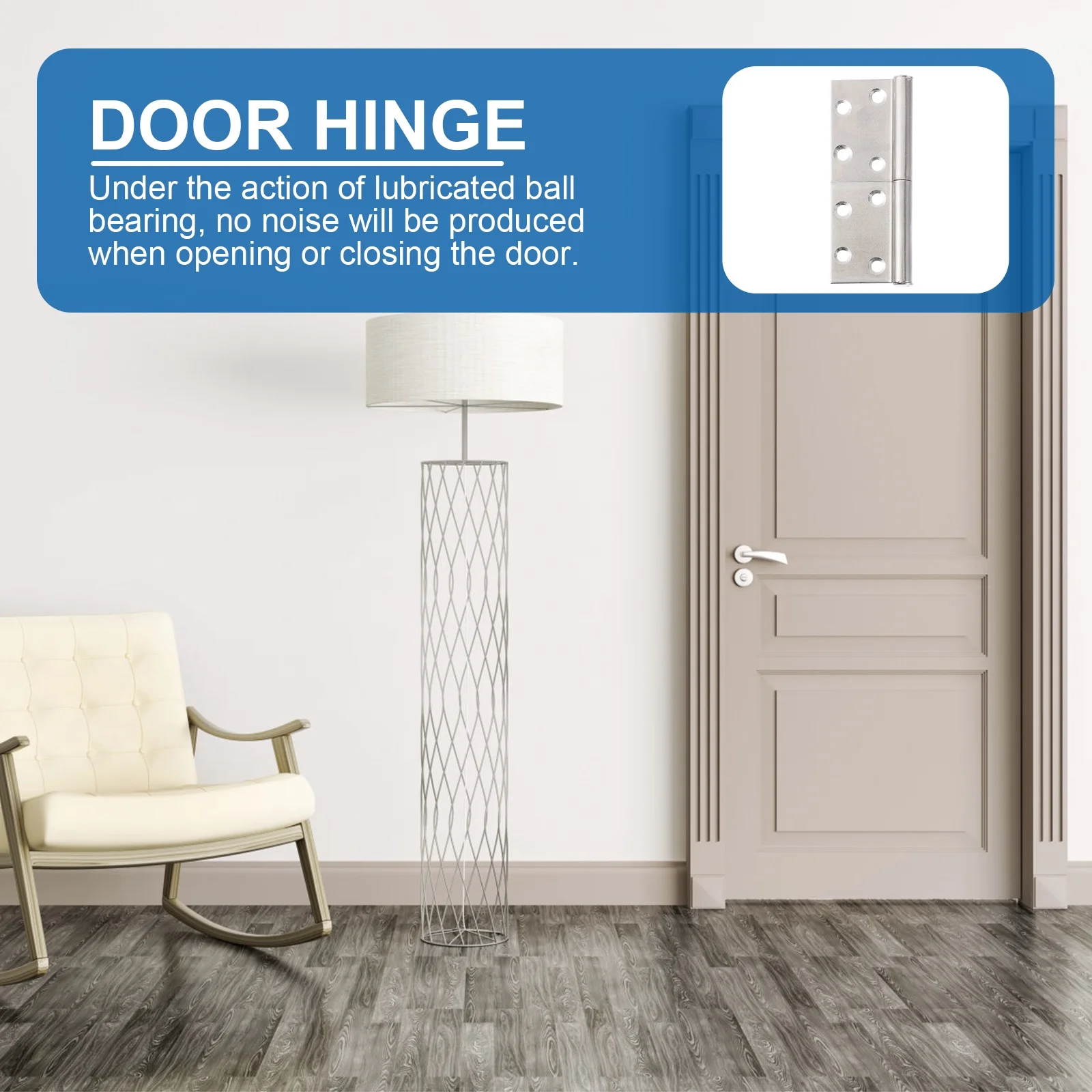 

4Pcs Stainless Steel Hinges Heavy Duty Door Hinge Smooth Quiet Operation Thickened Bearing Anti-Rust Brushed Finish for Cabinet