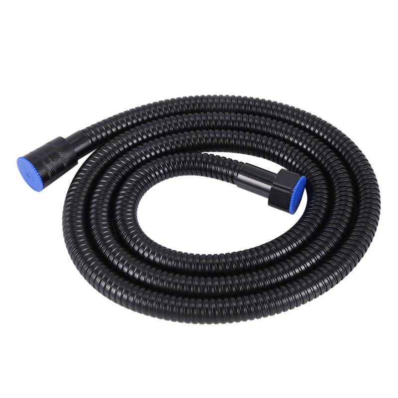 

10X Black Shower Hose 150Cm Stainless Steel Shower Tube Flexible Gold Bathroom Hose Plumbing Glossy