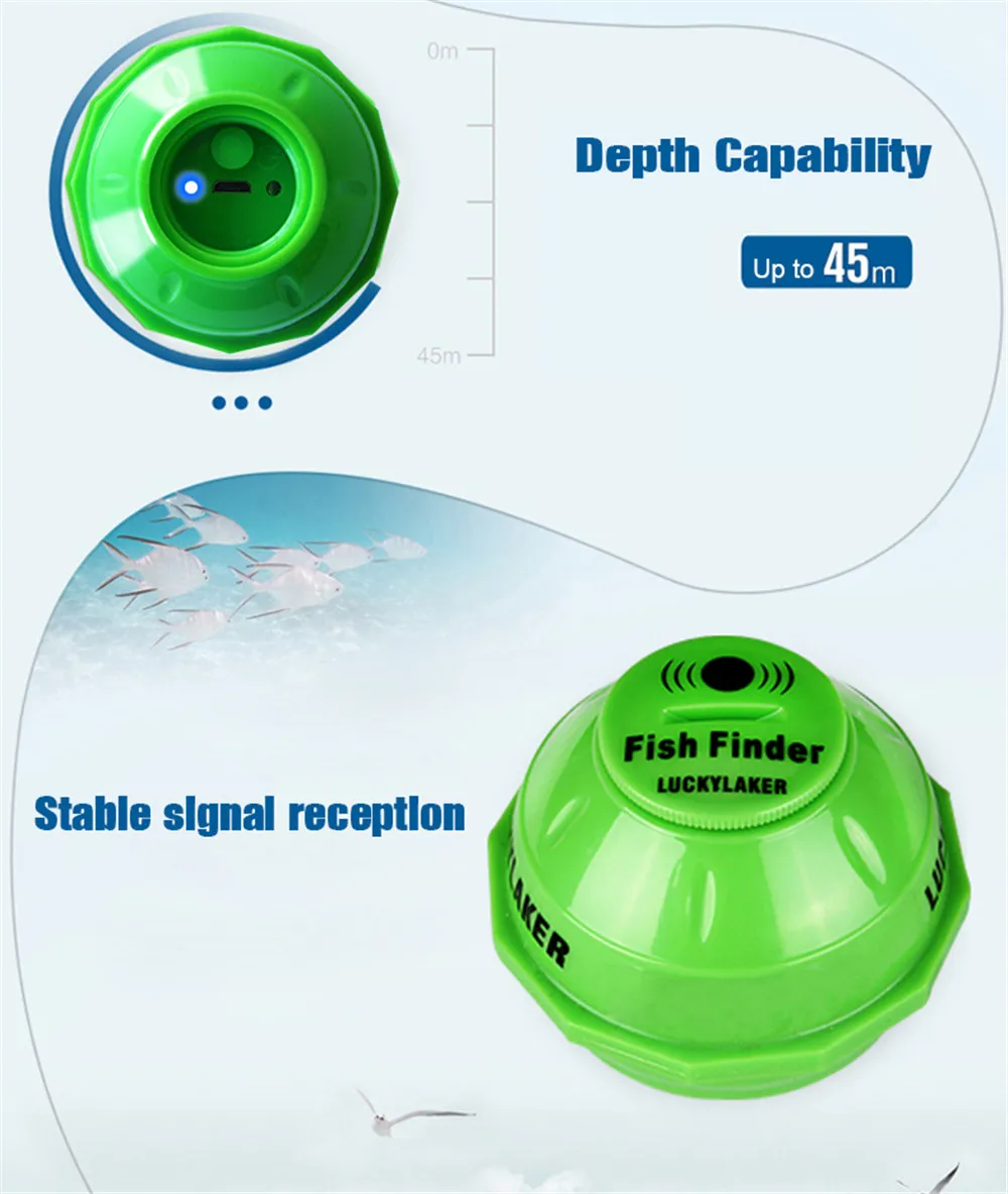 Hot Sale Lucky FF916 Sounder Alarm Underwater Sonar Portable Fish Finder Wireless Features