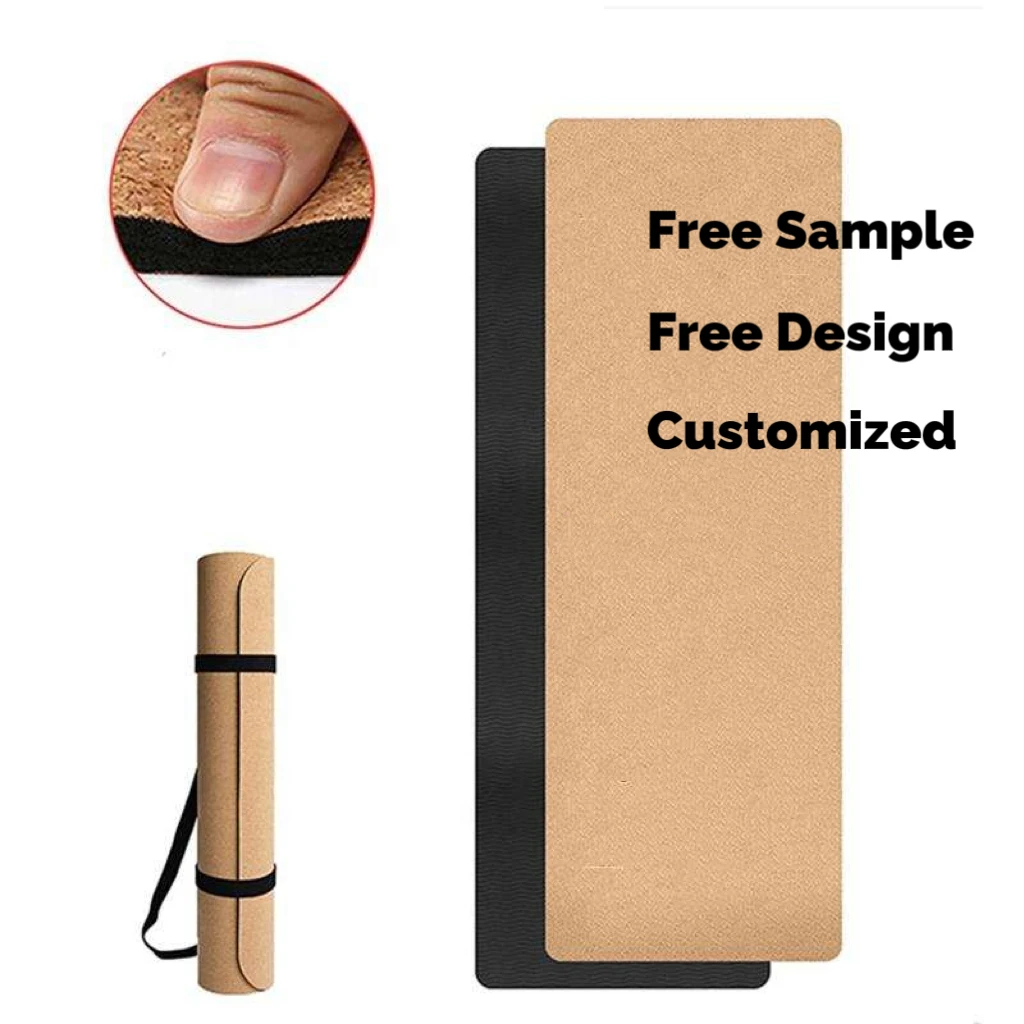 

Hight Quality Natural Cork Yoga Mat Eco Friendly Custom Logo Cork Rubber Yoga Matt 6mm Thick Yoga Mat