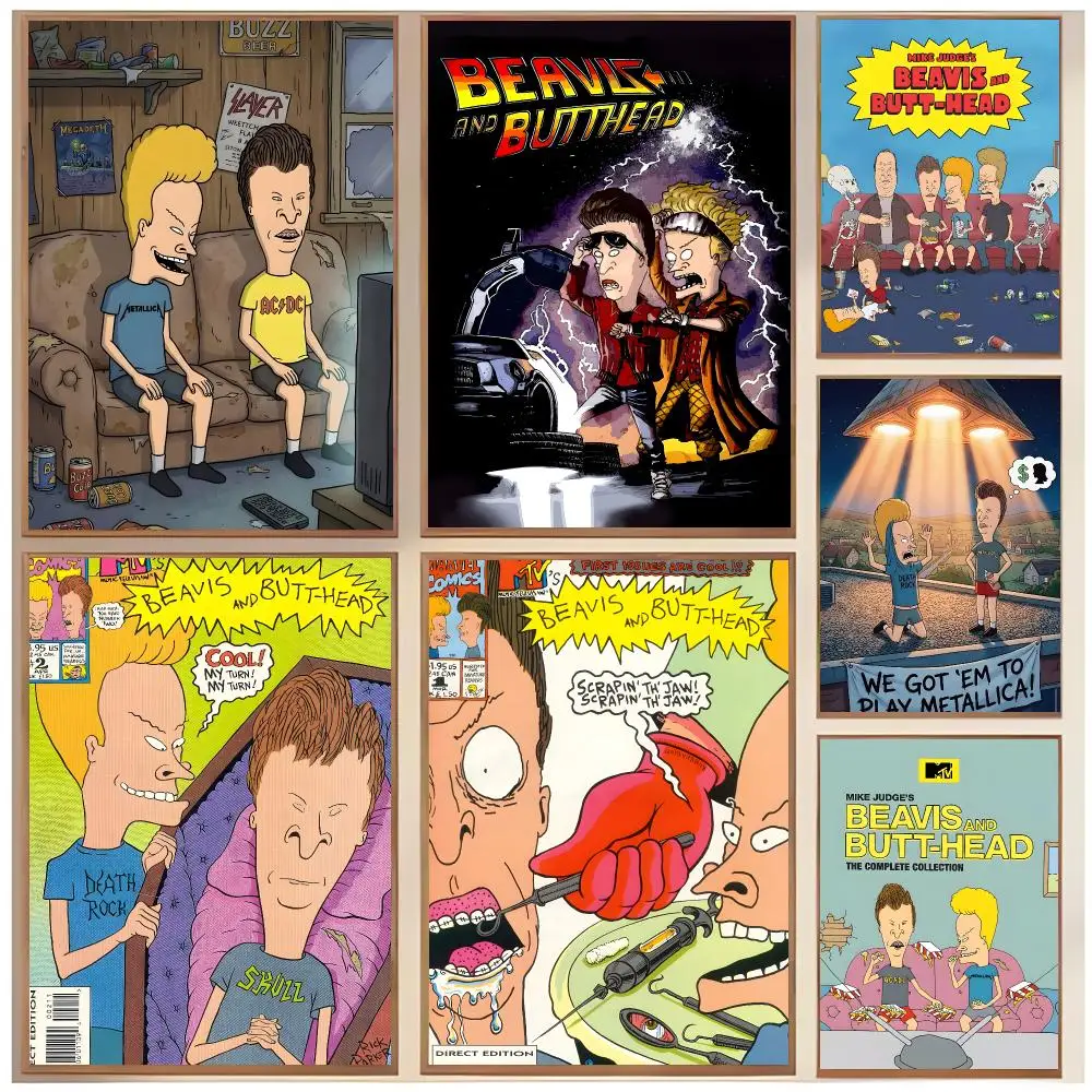 animation comedy B-Beavis And Butthead Poster  Classic Home Interior Design & Modern Wall Art Collection