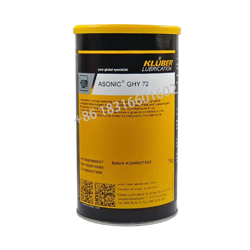 Kluber ASONIC GHY 72 for the long-term or lifetime lubrication of parts exposed to a wide service temperature range