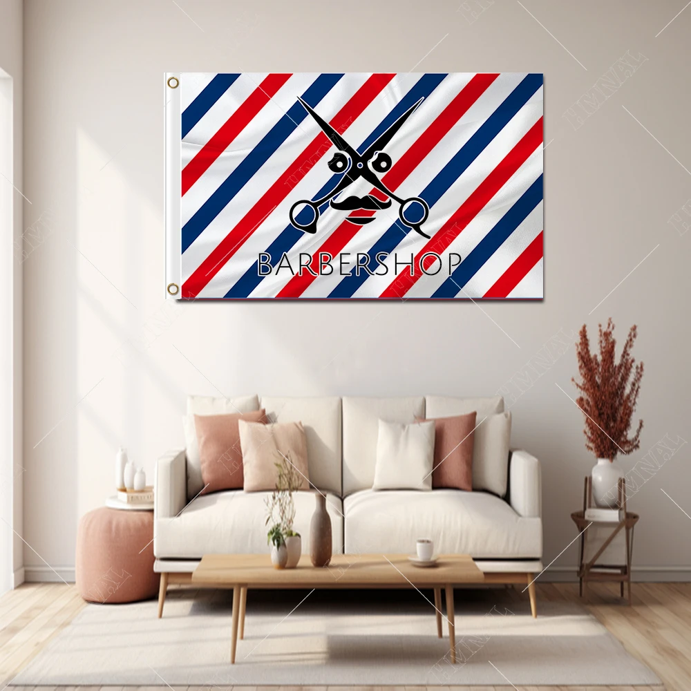 Custom new top design banner of Scissor beard For barbershop 3'X5' OR 2X3FT Flag