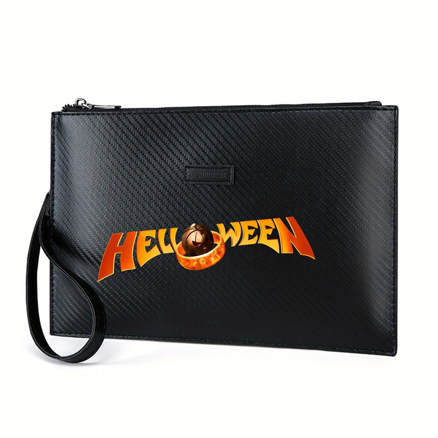 خاتم اليقطين وشريط معدني أنيق مطبوع من البولي يوريثان حقيبة يد رجالية عصرية وعملية للحمل اليومي