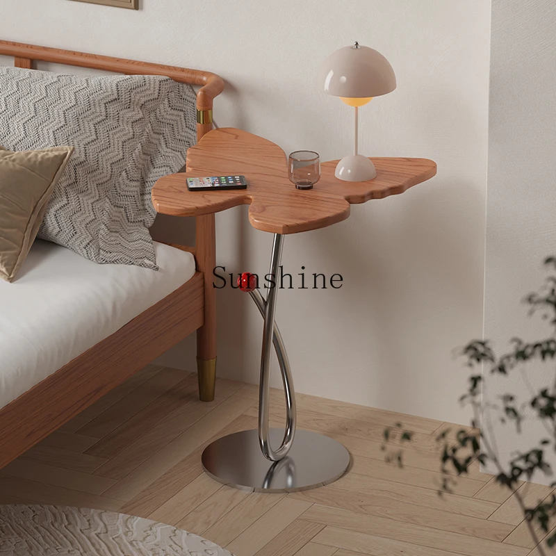 Cherry wood butterfly side few modern small apartment movable bedside table sofa simple and modern