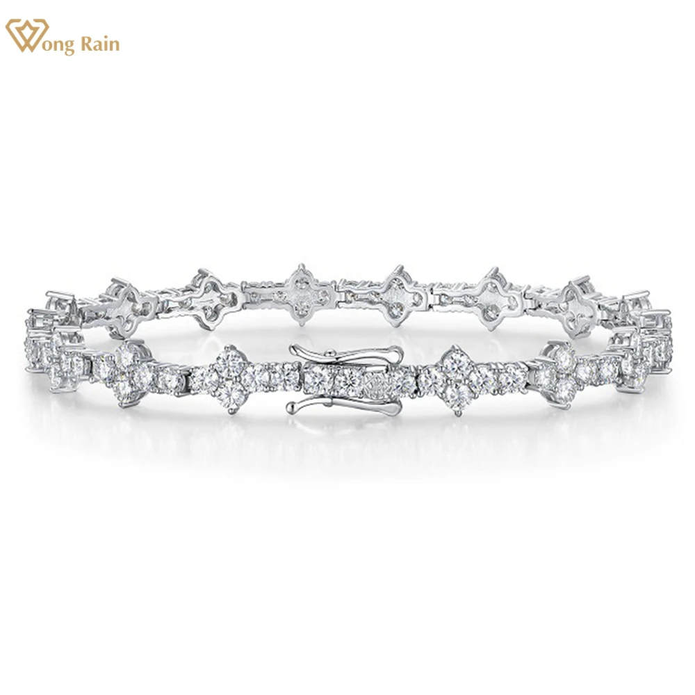 

Wong Rain Elegant 925 пробы Silver 3EX VVS1 D, цвет со сверкающими бриллиантами, бриллиантовый браслет, Изящные Ювелирные изделия GRA