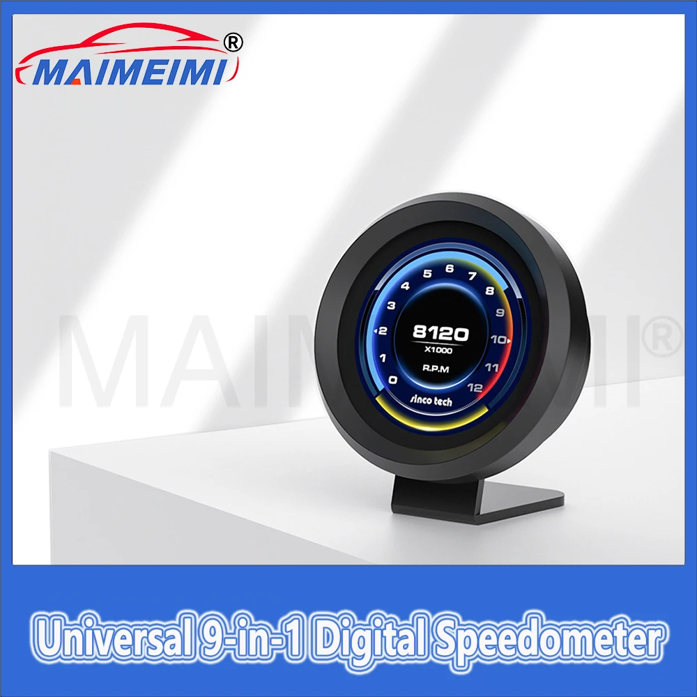 

Universal 9-in-1 Digital Speedometer Tachometer Volts Boost Oil Pressure Water Temp EGT AFR Meter Gauge