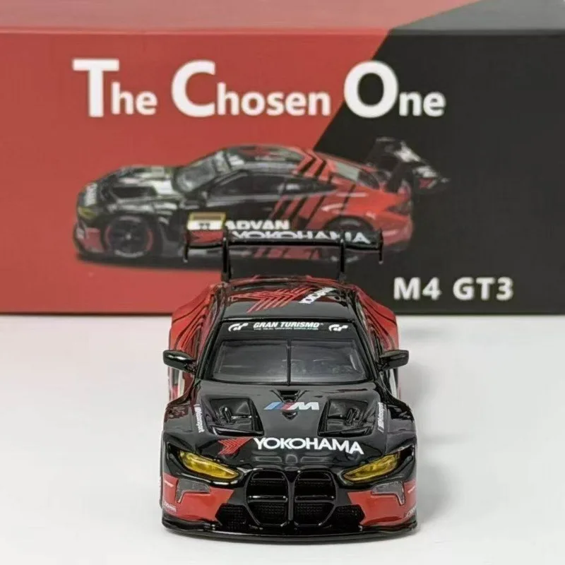 Modelo de coche realista TCO 1:64 de aleación BMW M4 GT3 Adidas King YOKOHAMA para colección de adultos, artículo de exhibición, regalo para niños