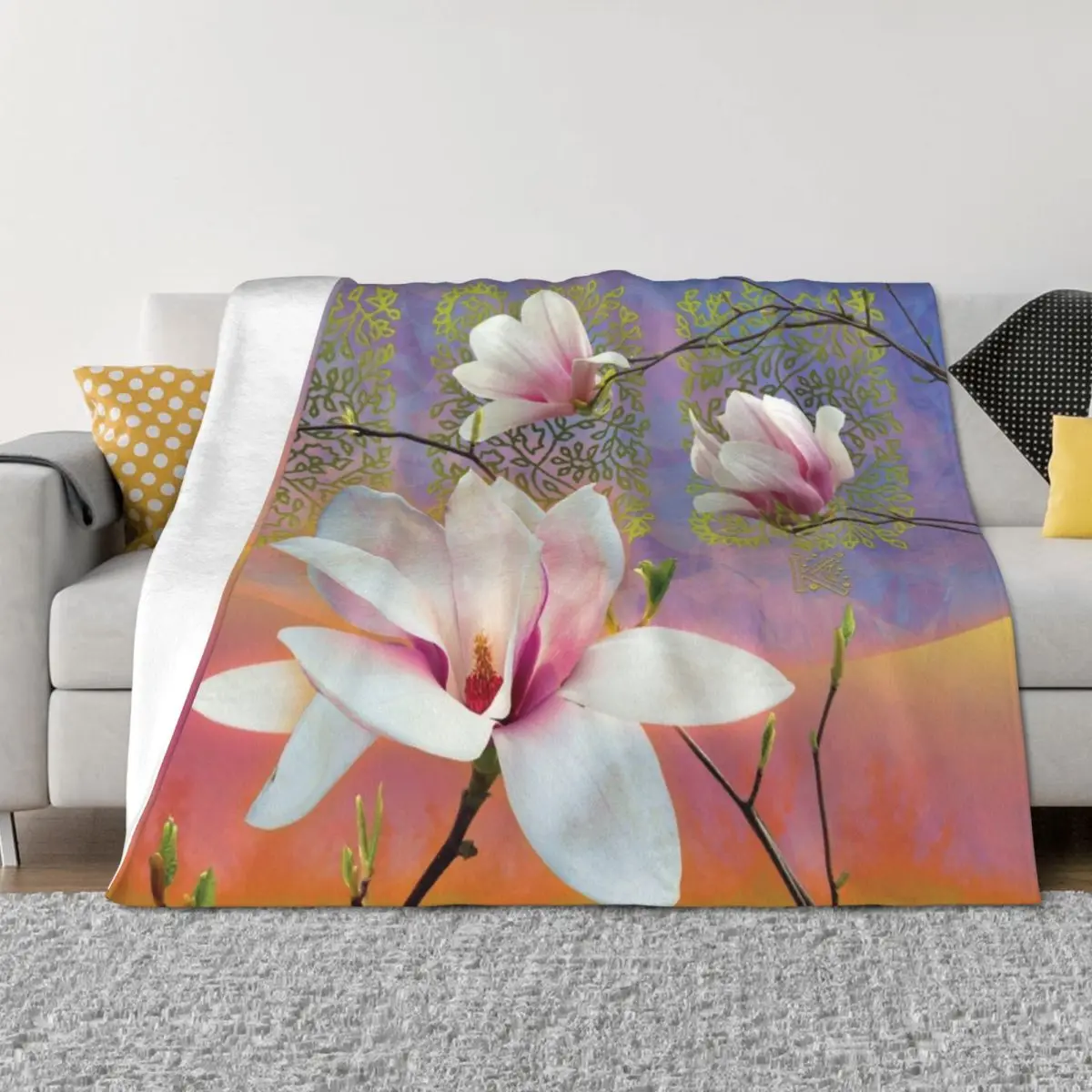 

Tulip Tree Saucer Magnolia Throw Blanket Soft Soft Beds funny gift Multi-Purpose Blankets