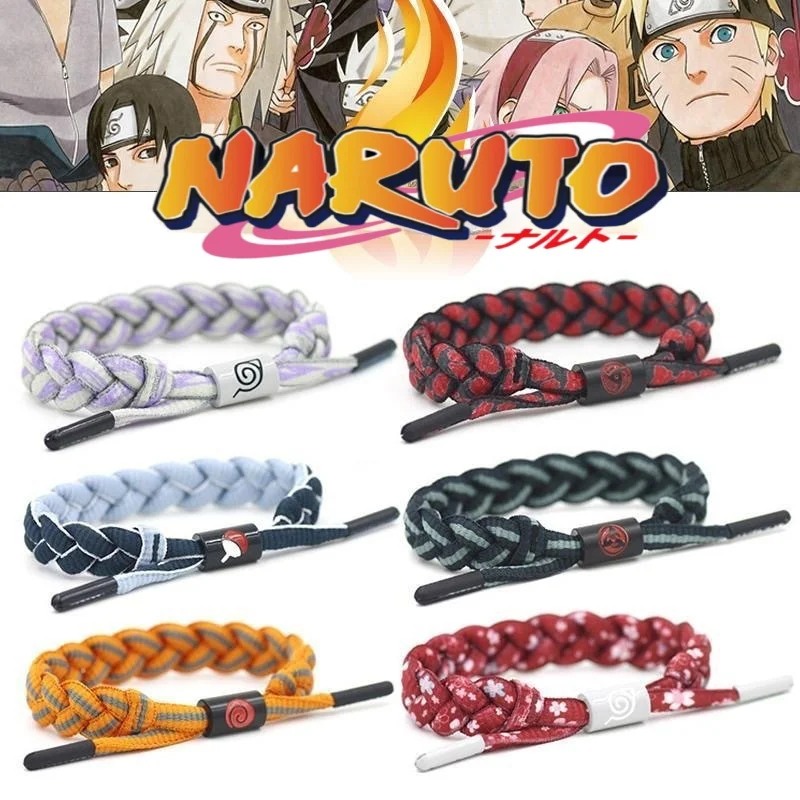 Naruto anime pulseira amantes corda cosplay pulseira para homens mulheres ajustável casal corda sasuke hyuga hinata itachi brinquedos presentes