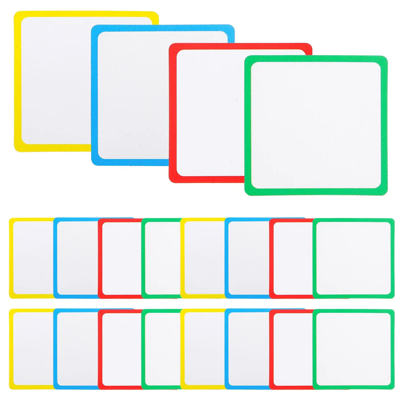 

16 Pcs Magnetic Blank Card Dry Erase Labels Name Tags for Whiteboard Square Shelf Office Coated Paper Eraser