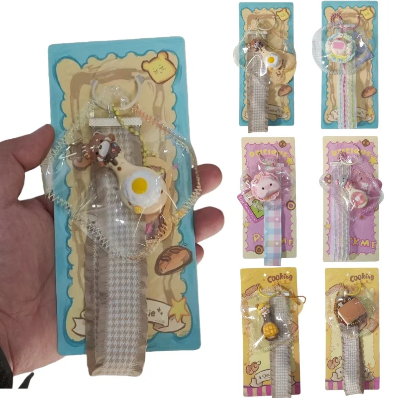 Children's Squishy Squeeze Toy Cartoon Simulation Food Silicone Keychain Slow Rebound Decompression Toy Christmas Gift