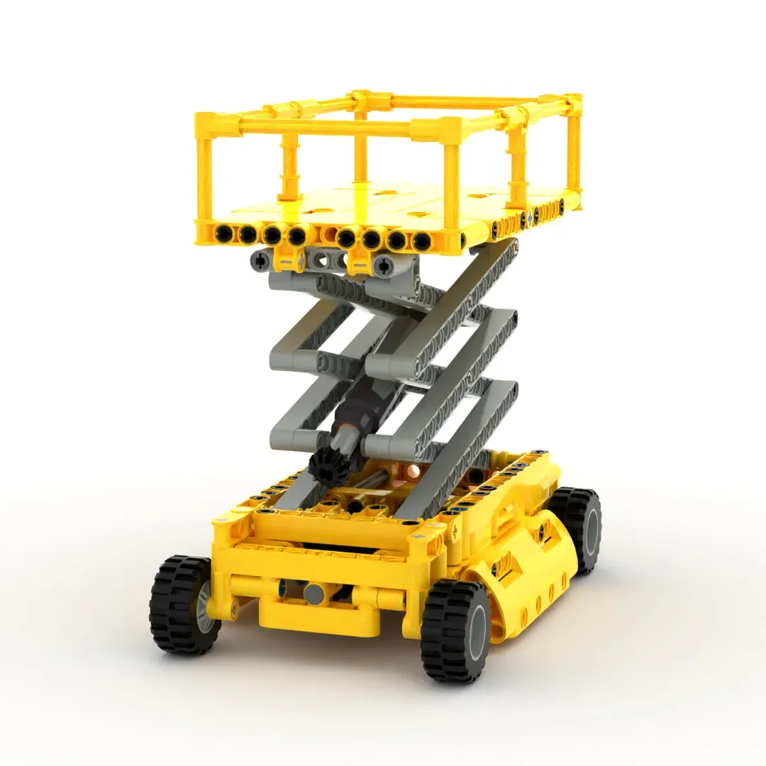MOC Scissor Lift Building block Man Lift Ladder Scaffolding model Aerial Work Manlift bricks toy educational toys for children