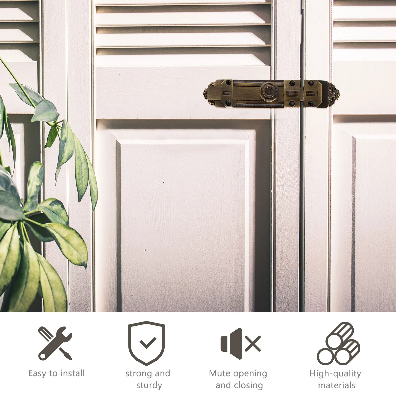 

Alloy Door Bolts Latches Heavy Duty Slide Door Bolt Barrel Lock For Bathroom Kitchen Garage Vintage Style Thickened