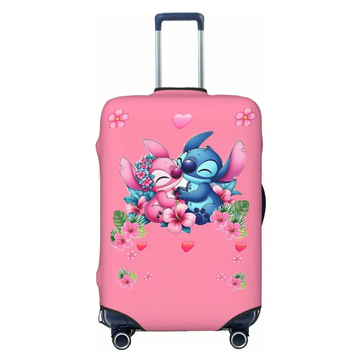 

Custom Stitch Angel Pink Print Suitcase Cover Flight Travel Useful Luggage Case Protection