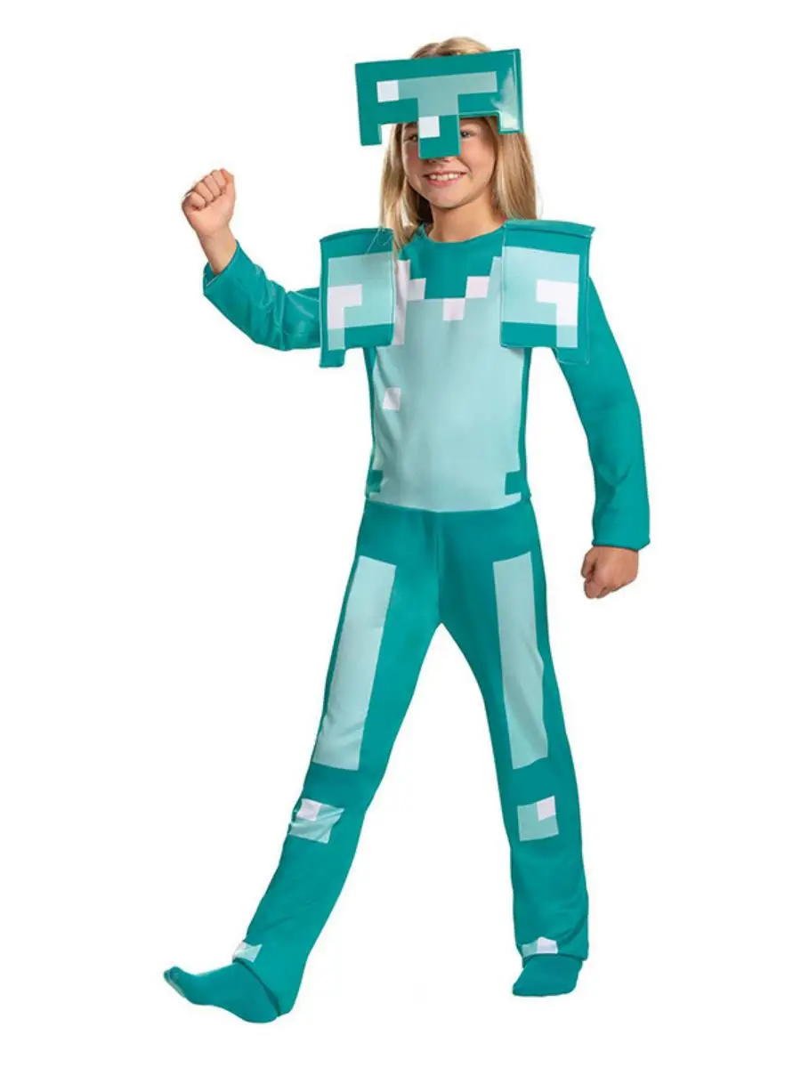 زي أداء الأطفال من Diamond Armor My World loween، لعبة Par Play Dr up Armor Cosplay من ألياف البوليستر