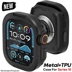 Metal + TPU Case For Apple Watch 49mm 45mm 44mm 40mm 41mm Protector Frame Cover For iWatch Series 10 9 8 7 6 5 4 SE Ultra 2 49mm