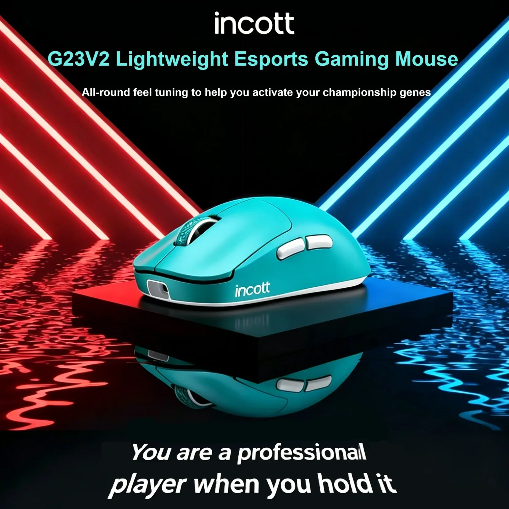 Incott G23 V2 SE/Pro PAW3395 47g 8K Tri-Mode Wireless Gaming Mouse Ultra Lightweight Hot-Swappable Ergonomic for PC Gamer Office