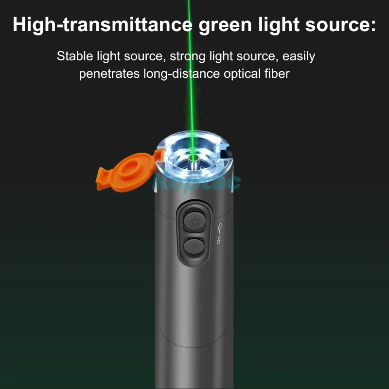 Nieuwe VFL Groen Licht Pen Visual Fault Locator 15KM 20KM 30KM Oplaadbare Groene Bron Lithiumbatterij VFL FTTH