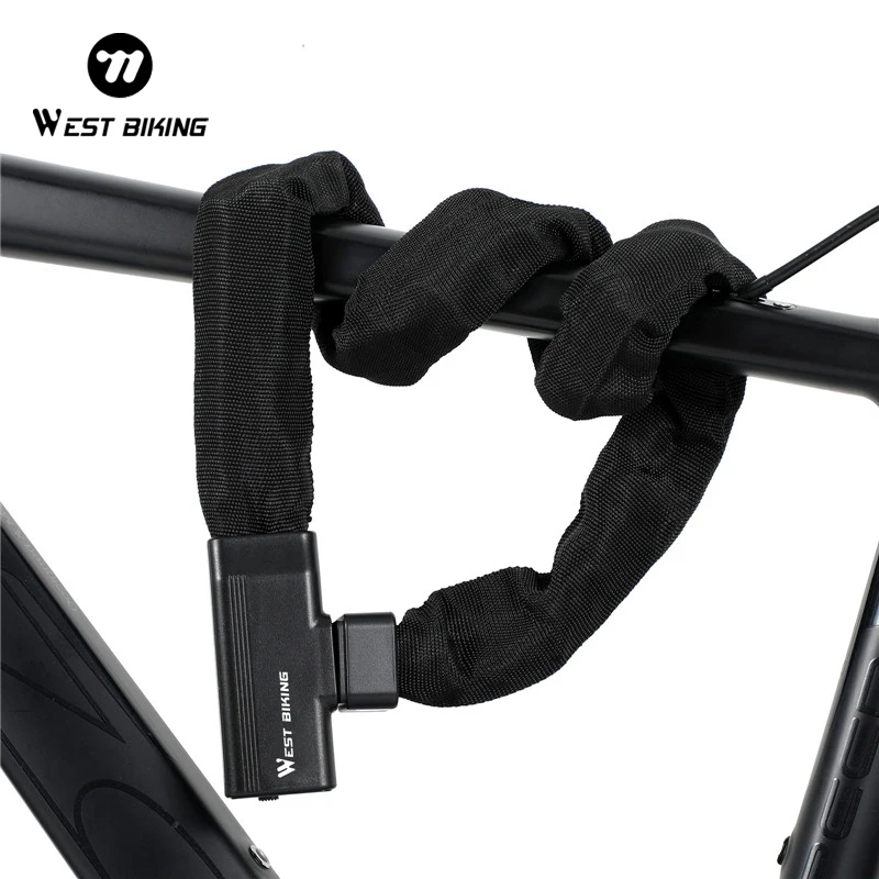 

WEST BIKING Bicycle Chain Lock Anti-theft Alloy Steel Chain MTB Road Bike Lock With 2 Keys Safety Motorcycle Bike Accessories