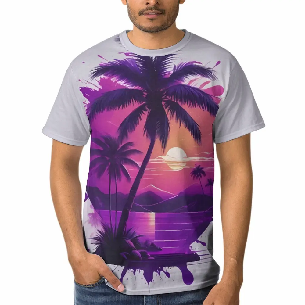 3d Beach Flower Print Hawaiian T Shirts 2024 Men's Shirt Summer Daily Casual Short Sleeve T Shirts For Men Loose Clothing