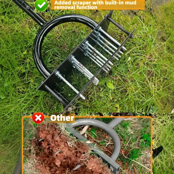 Manual Push Lawn Aerator Machine Spike Soil Oxygenation For Grass Thatch Cultivation And Turf Maintenance
