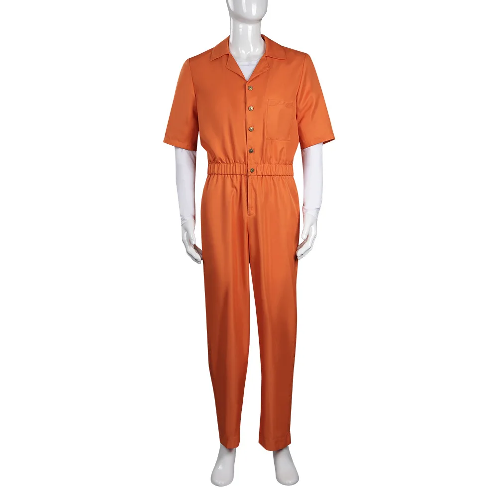 

Movie Hero Vampire Cosplay Costume Orange Prison Uniform Jumpsuit for Women Men Suit Halloween Carnival Party Clothes Roleplay