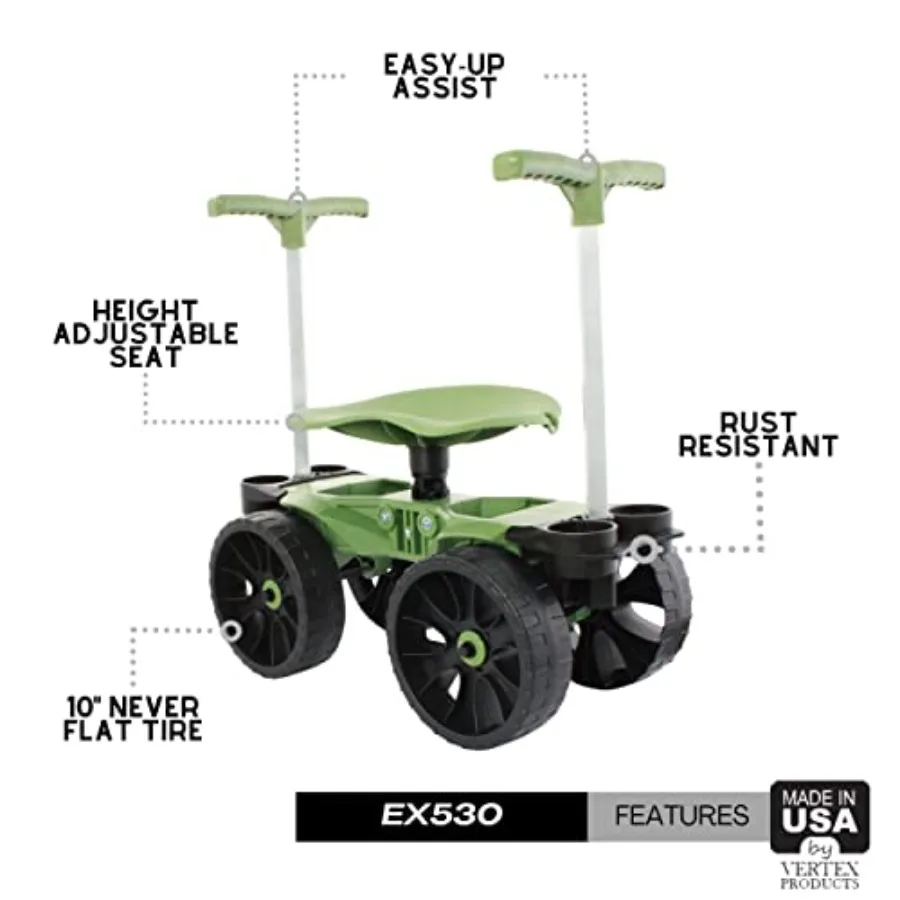 Wheelie Easy-Up EX530 Rolling Garden Stool and Cart with Wheels