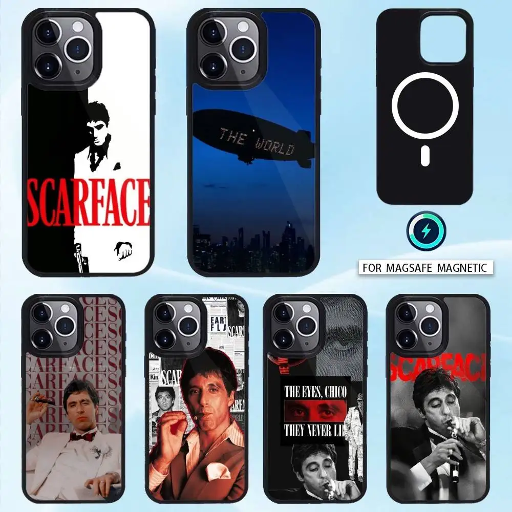 

Movie S-Scarfaces Tony Phone Case For iPhone17,16,15,14,13,12,11 Plus,Pro Max Magnetic For Magsafe Wireless Charging