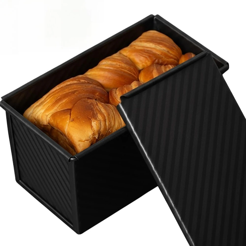 

Форма для выпечки хлеба с антипригарным покрытием и крышкой, форма для выпечки хлеба из углеродистой стали, многоразовая, легко демонтируемая форма для выпечки для домашнего торта сэндвичем