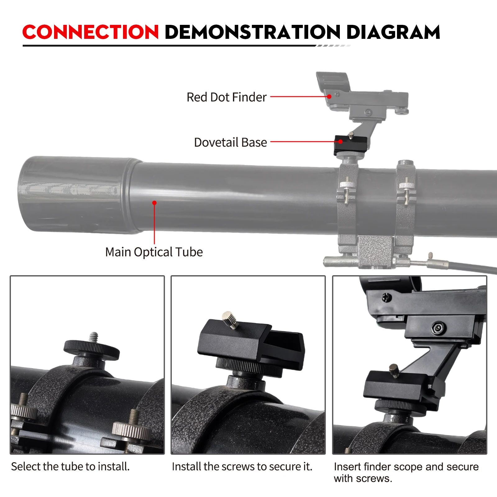 Datyson Aluminum Alloy Dovetail Mounting Bracket Finder Scope Base for Telescope Finder and Red Dot Finder