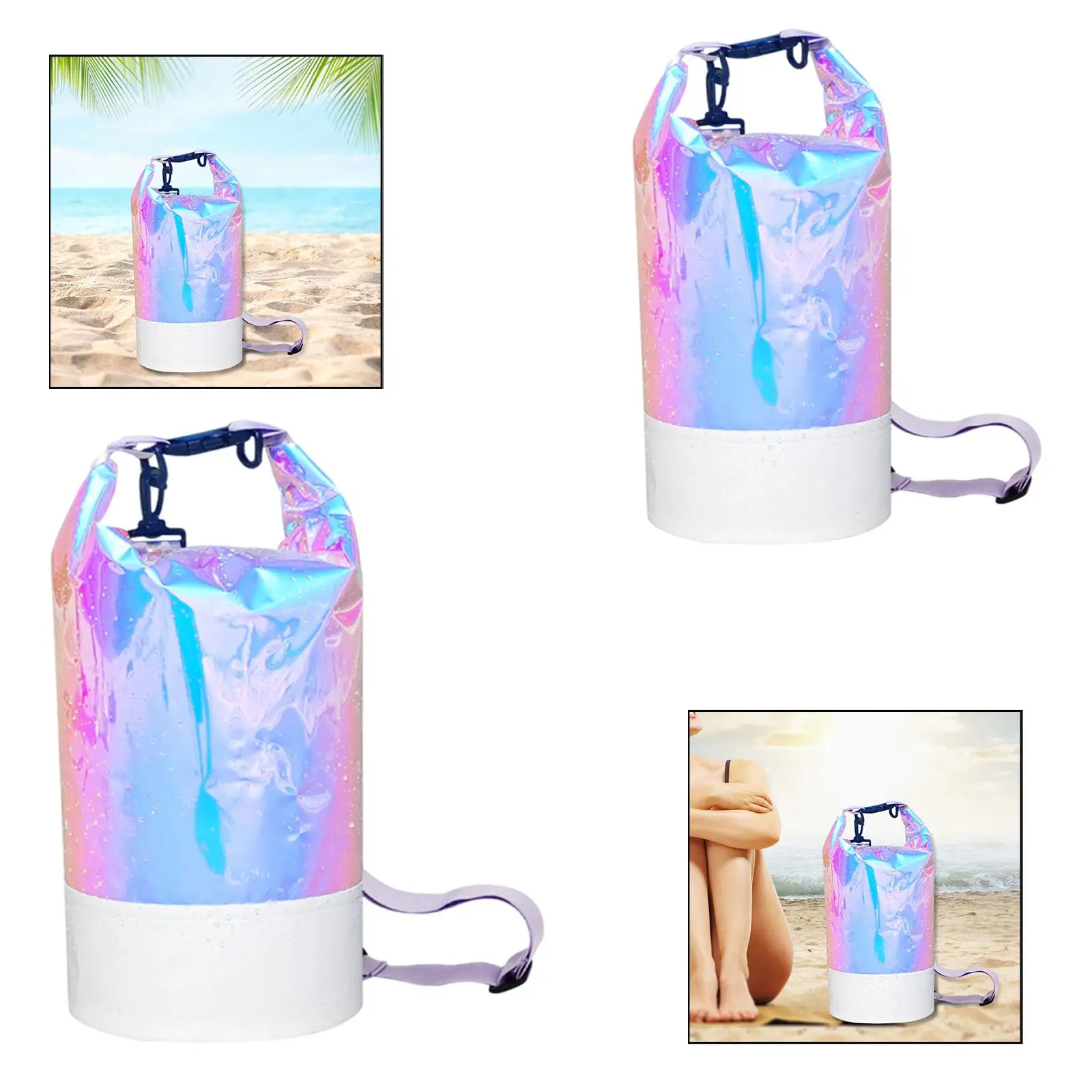 Bolsa seca impermeable de PVC, bolsa de playa hermética portátil para exteriores, mochila de almacenamiento en seco para senderismo, Rafting, canoa, kayak, playa