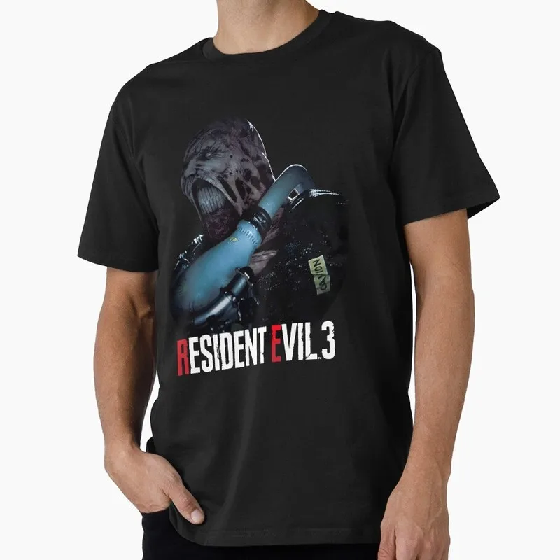 Vintage Resident Evil Nemesis T‑Shirt Biohazard Survival Horror Game Graphic Print Unisex Tee Retro Dark Gamer Streetwear Tops
