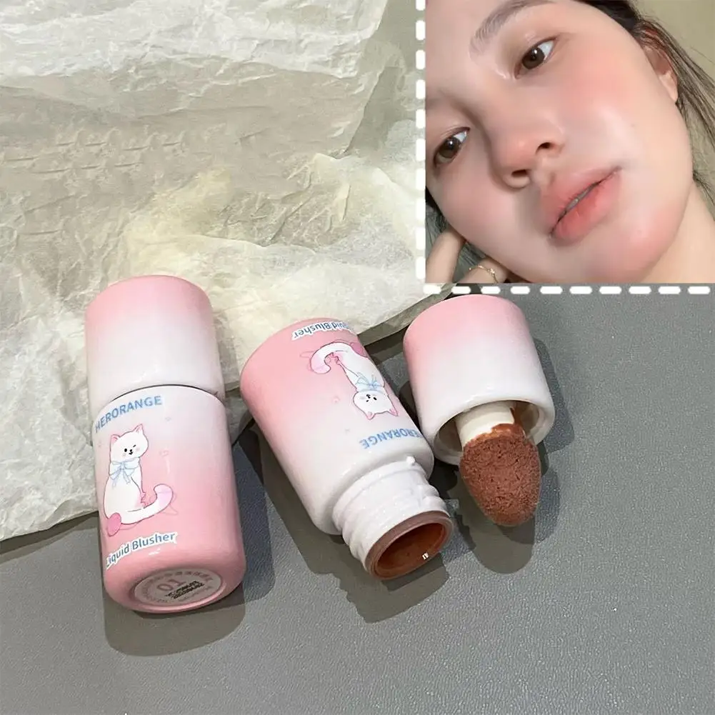 1 pz fard liquido viso opaco trucco fard con punta pennello facile duraturo rouge cosmetici velluto up spugna colorata fare A7G2