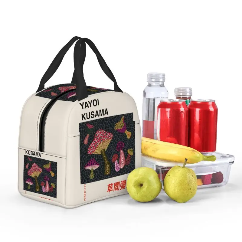 Fungo Yayoi Kusama borsa da pranzo isolata per le donne borsa termica per il pranzo a tenuta stagna borsa da viaggio per Picnic in ufficio