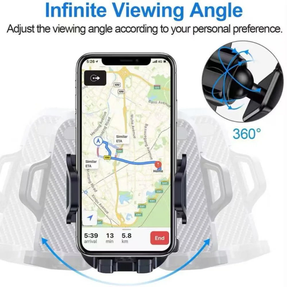 Car Phone Holder 360° Windshield Mobile Cell Support Smartphone Universal Mount Stand For iPhone 12 11 7 8 Samsung Huawei view 4
