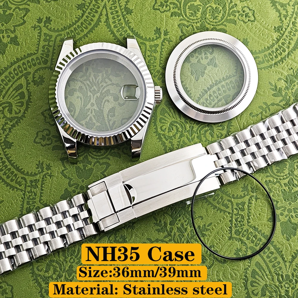 

NH35 Case 36/39mm case Men's silver gold watch case sapphire Stainless Steel Case Transparent Case Back for NH35/ NH36 Movement