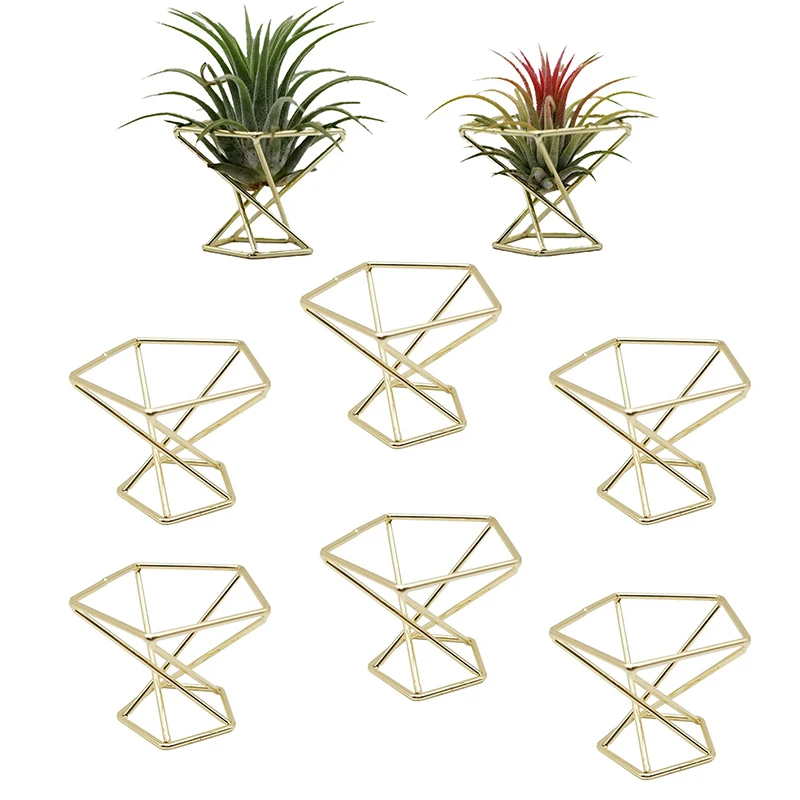 

8 Pcs Geometric Air Plant Holder Airplants Rack Metal Plants Stand Planter Shelves Himmeli Decor Tillandsia