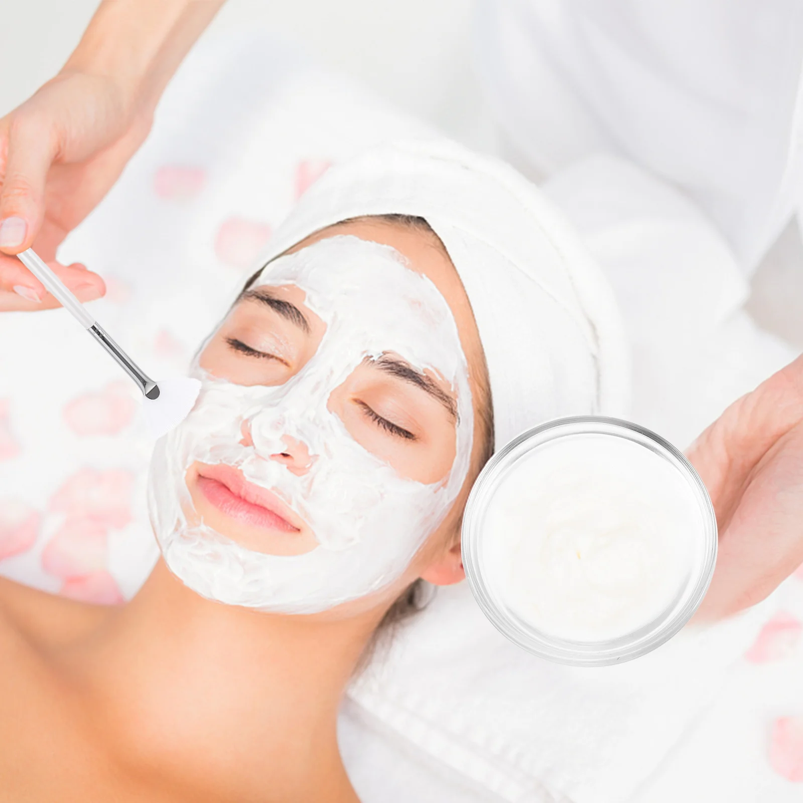 Kit di 2 Pennelli per Maschere Facciali con Impugnatura Comoda e Manico Spesso per la Cura del Viso, Applicazione Fai-da-Te di Maschere, Ciotola per Miscelazione, Strumenti di Bellezza