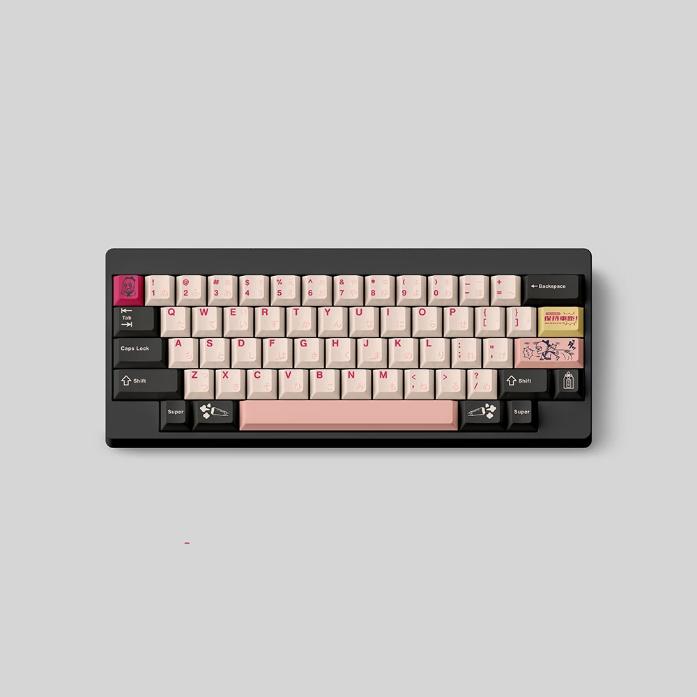 FBB Keycaps Keep The Distance Cool Locomotive Girl PBT Original DIY Customized For Cherry Profile Mechanical Keyboard Key Caps