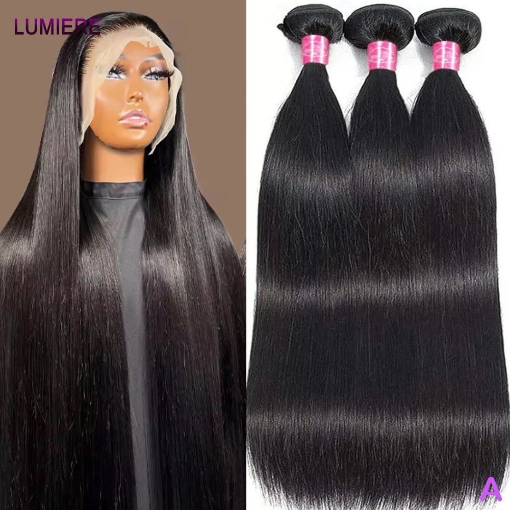 

28 30-дюймовые прямые пучки человеческих волос с костями, 1/3/4 шт., 18A, бразильские необработанные натуральные волосы, двойная оптовая продажа, 18A