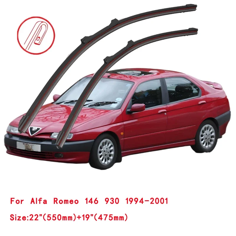 For Alfa Romeo 145 146 930 Hatchback 1994 1995 1996 1997 1999 2000 2001 Brushes Double Rubber Car Windshield Wiper Blades Winter